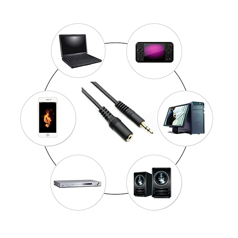 35mm Stereo Male to Female Extension Audio Cable Cord 30 Feet