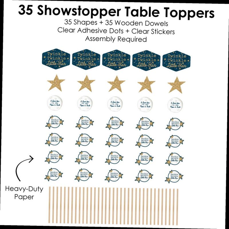 Big Dot of Happiness Twinkle Twinkle Little Star - Baby Shower or Birthday Party Centerpiece Sticks - Showstopper Table Toppers - 35 Pieces