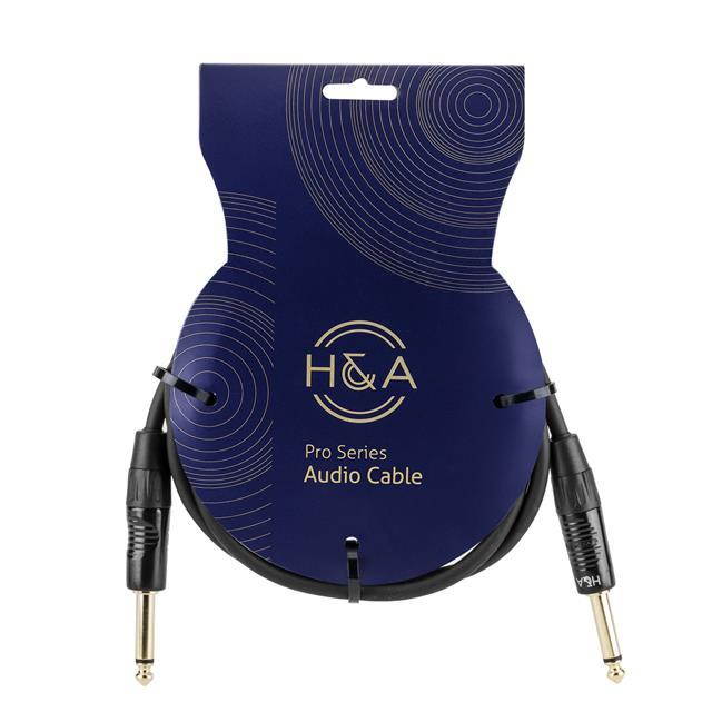H&A Elite Pro 1/4" Male to Male Instrument Cable w/ Rean Gold Connectors, 6'