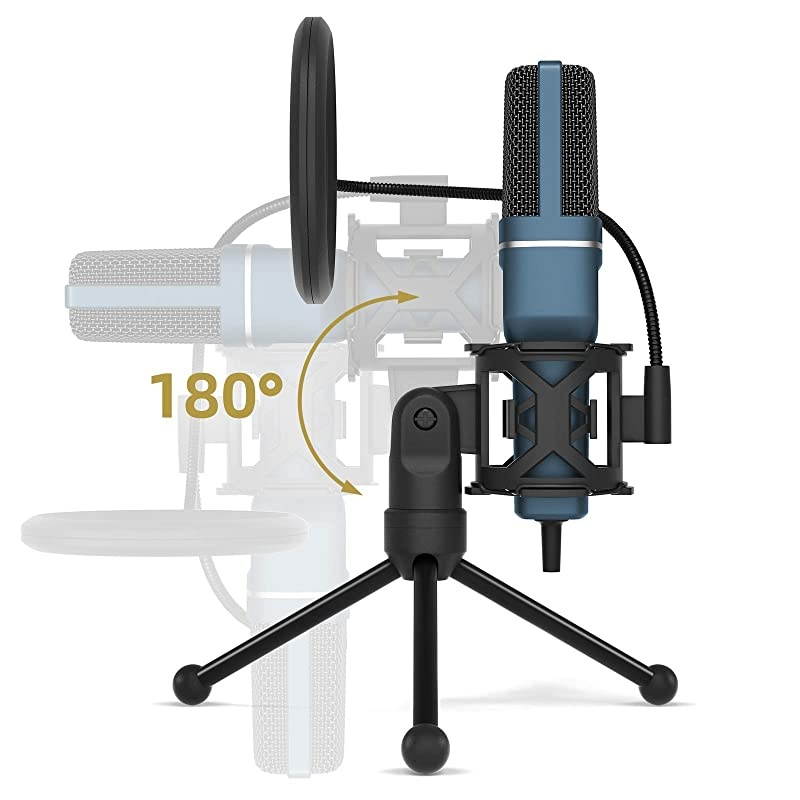 USB Gaming Microphone  Computer Condenser PC Mic with Tripod Stand amp Pop Filter for Streaming Podcasting Vocal Recording Compatible with iMac PC Laptop Desktop Windows Computer TC777