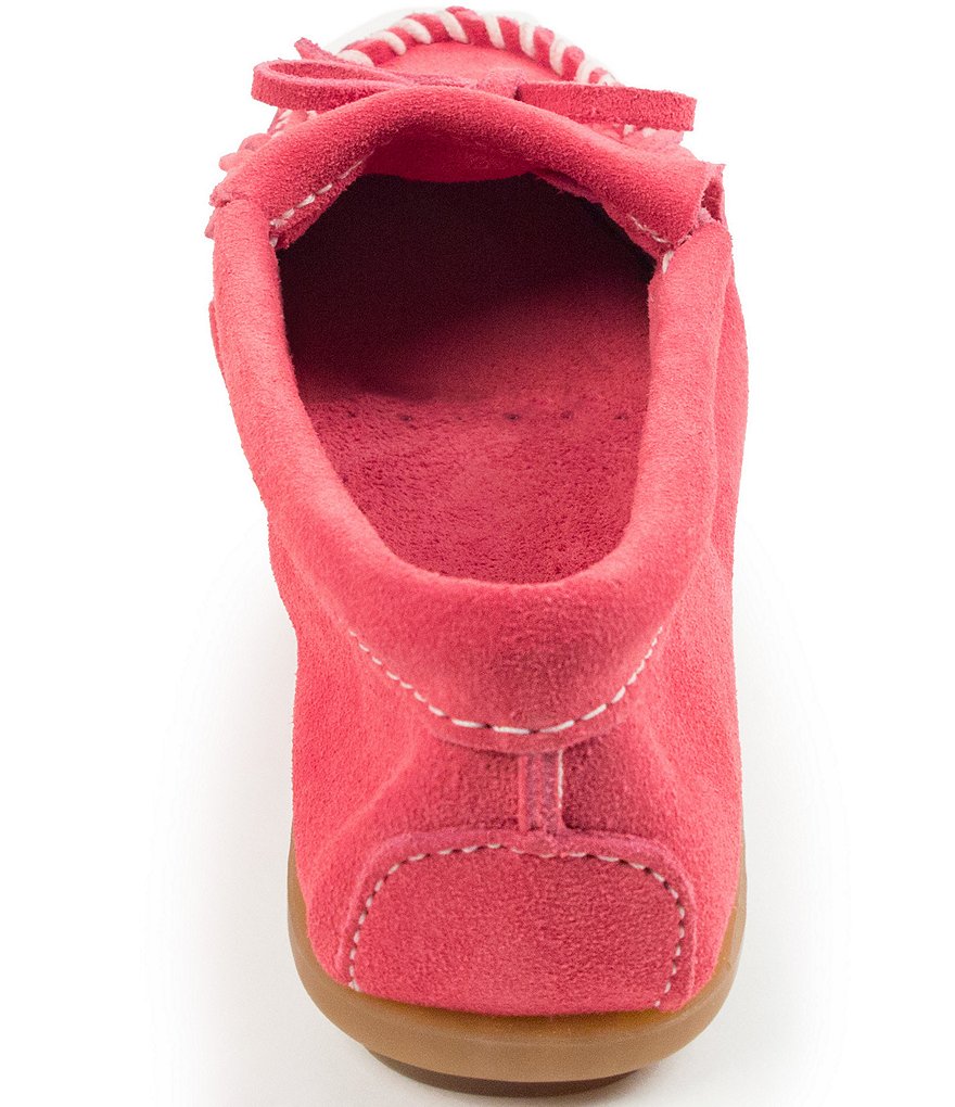 Minnetonka Kilty Suede Fringe Moccasins