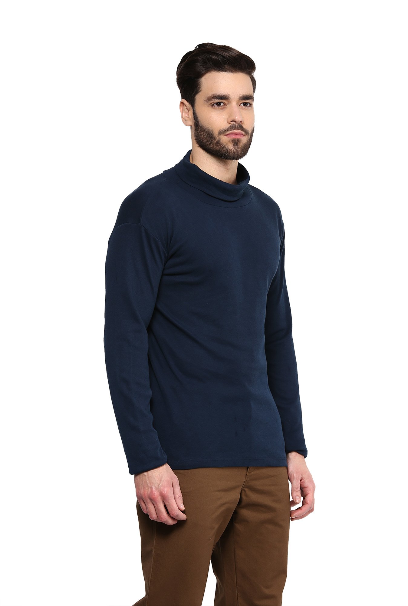 Hypernation Navy High Neck T-Shirt