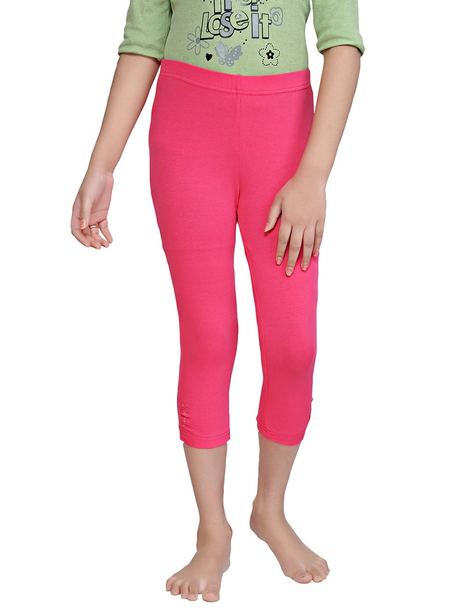 Tiny Girl Dark Pink Solid Leggings