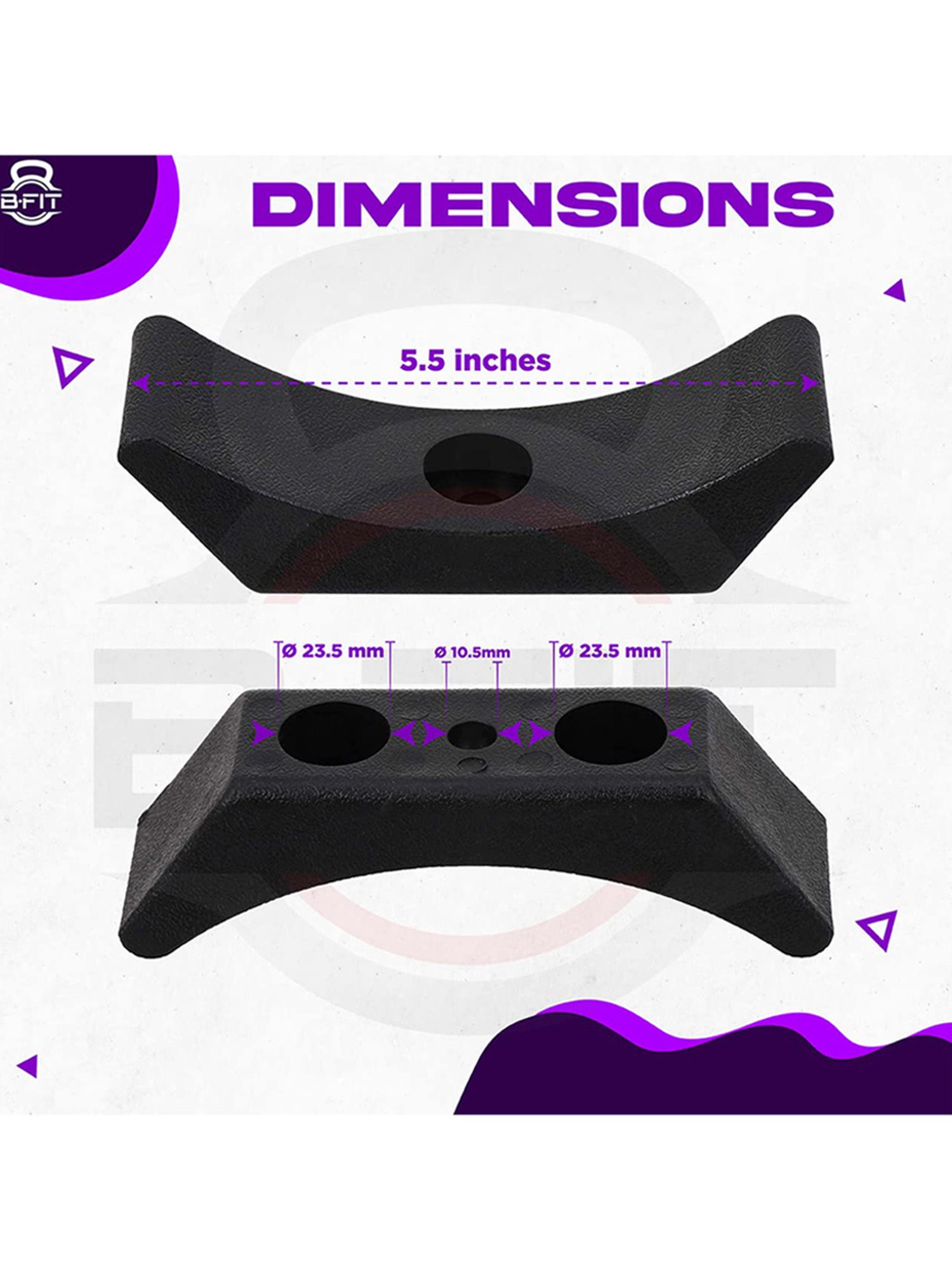 B Fit PRO Style Dumbbell Saddles Dumbbell Rack Cradles Set of 4 (Black)