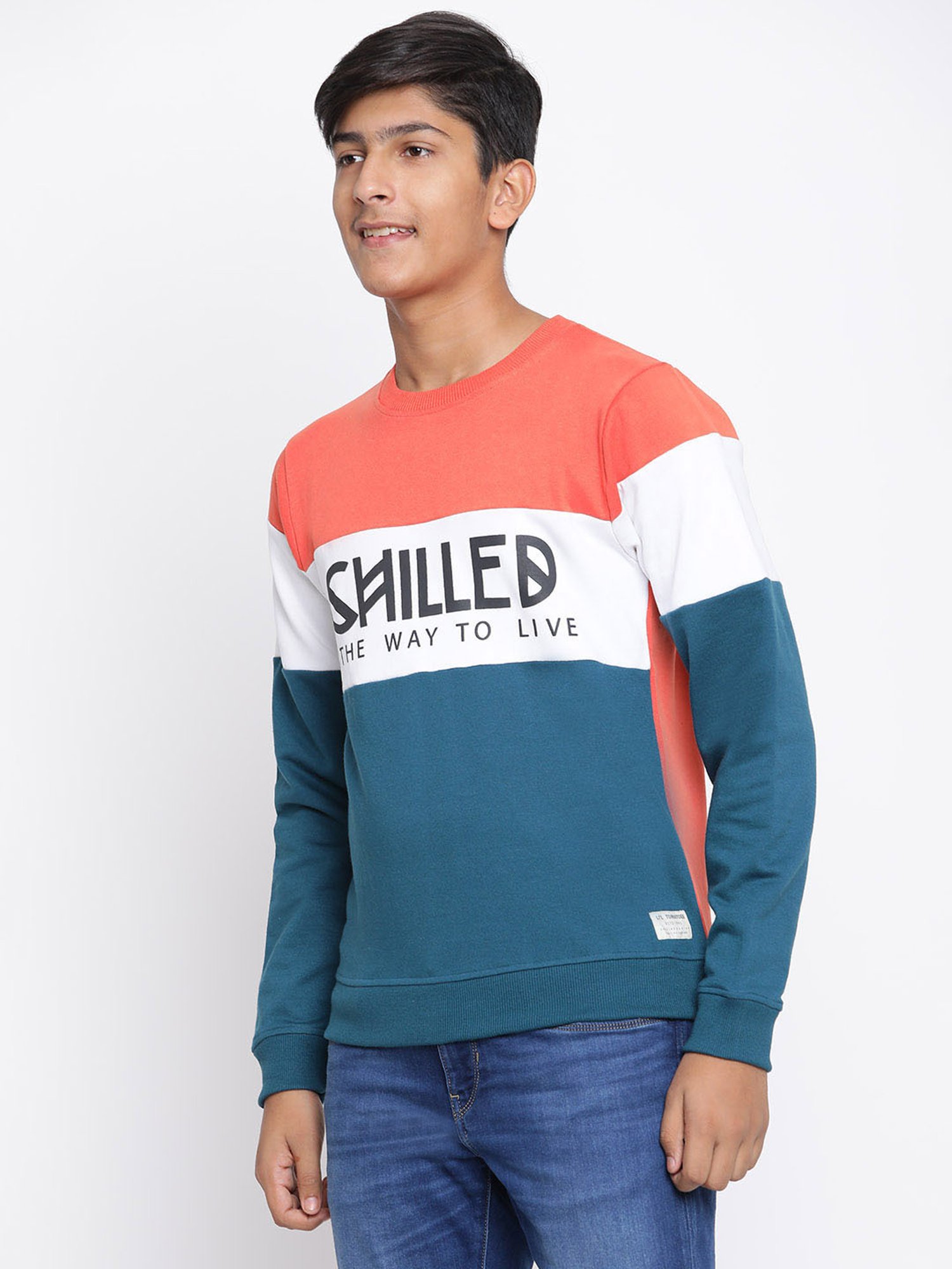 Lil Tomatoes Kids MultiColor Color Block Full Sleeves Sweatshirt