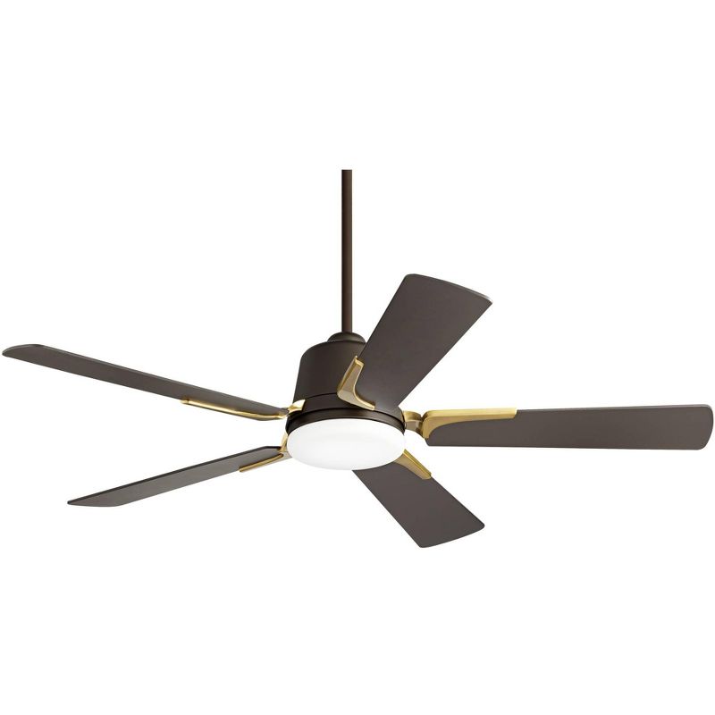 54" Casa Vieja Ceiling Fan with Light LED Dimmable Remote Bronze Soft Brass Opal Etched Glass Living Room Kitchen Bedroom Family