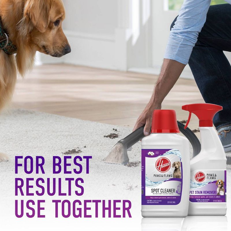 Hoover Paws & Claws Premixed Spot Cleaner Solution Formula and Odor Remover for Pets 32oz