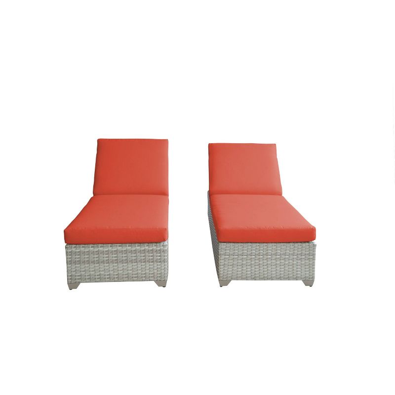 Fairmont 2pk Patio Chaise Lounges - Tangerine - TK Classics