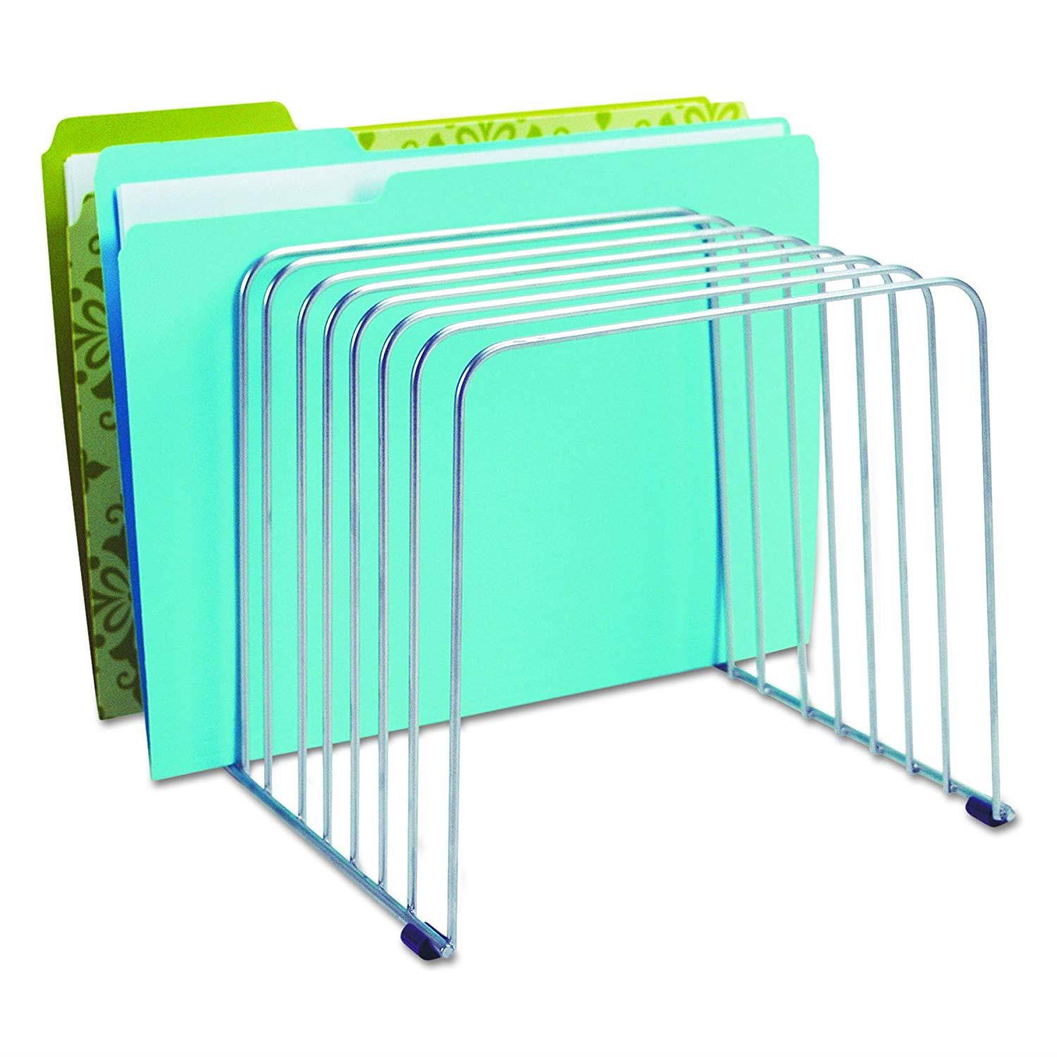 Fellowes Desktop Organizer, 11 Sections, 9 Inch x 11.375 Inch x 8 Inch, Wire, Silver (72012)