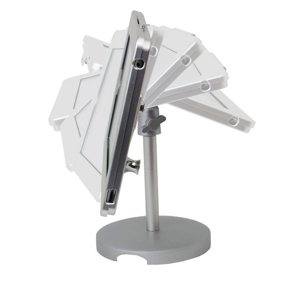 ANGEL POS Desktop Anti-Theft POS Stand Holder Compatible with iPad Enclosure with Lock & Key for Retail Kiosk - Rotates and Swivel
