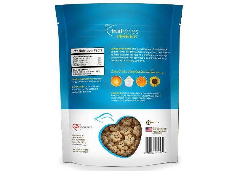 Fruitables Greek Vanilla Yogurt Flavor Healthy Baked Dog Treats - 7oz