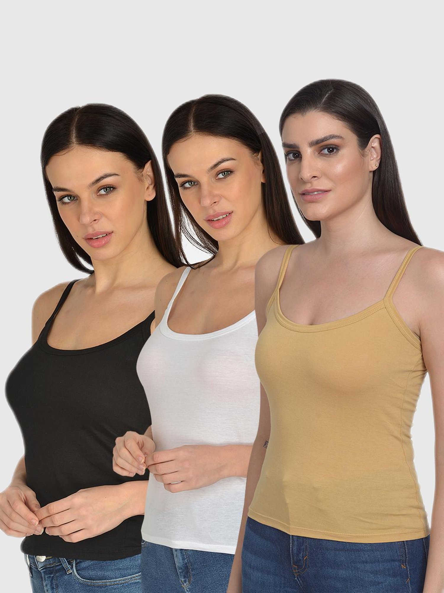 mod & shy Multicolor Camisole Set (Pack of 3)