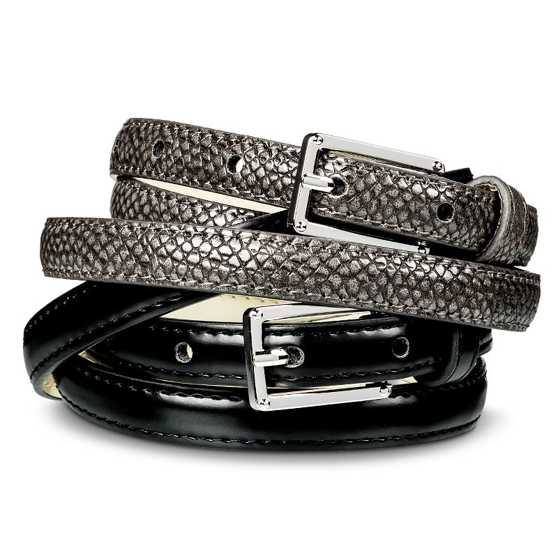Women's Belt with Buckle Closure - A New Day™ Black M