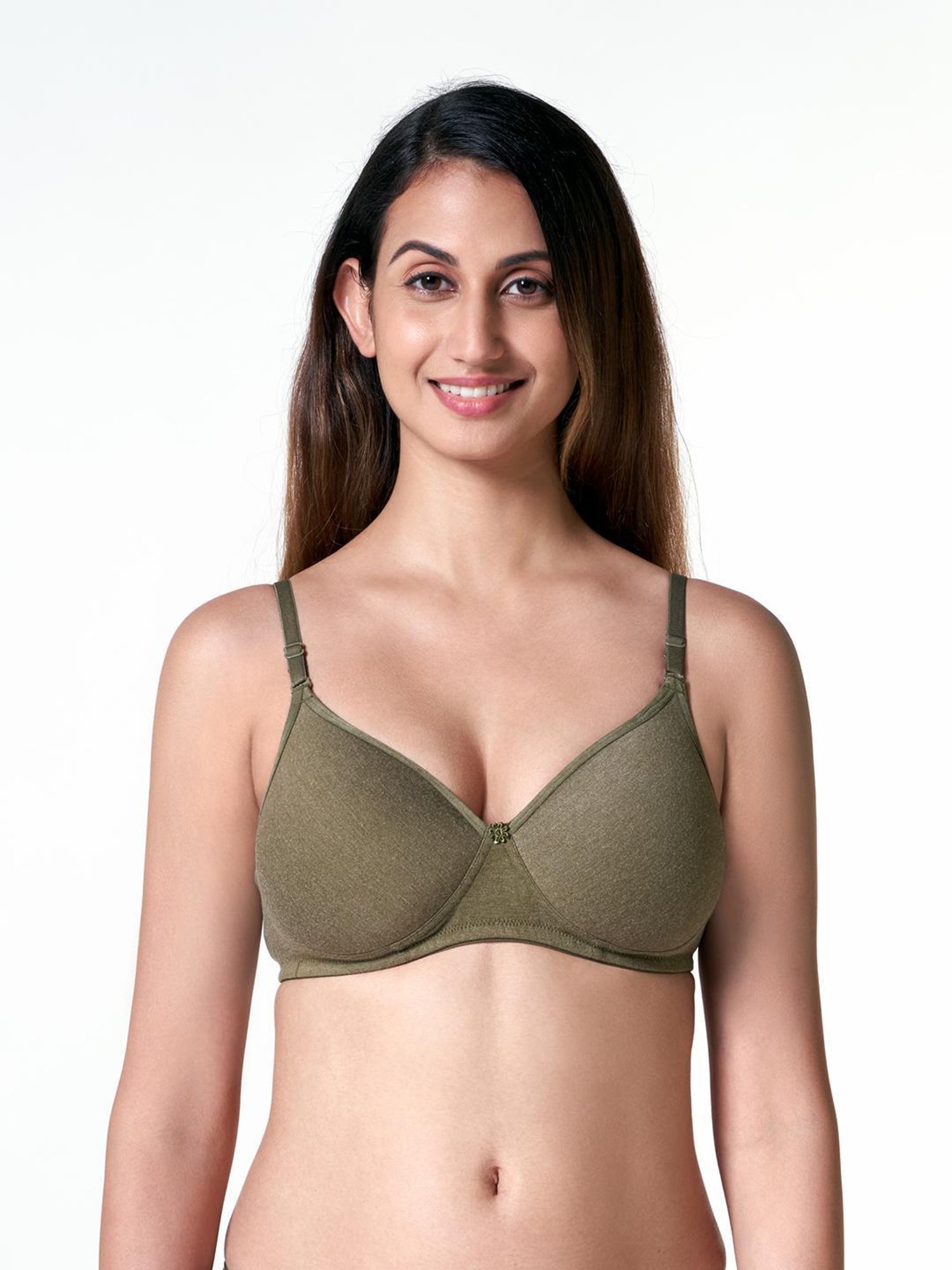 BLOSSOM Olive Textured Full Coverage Everyday Bra