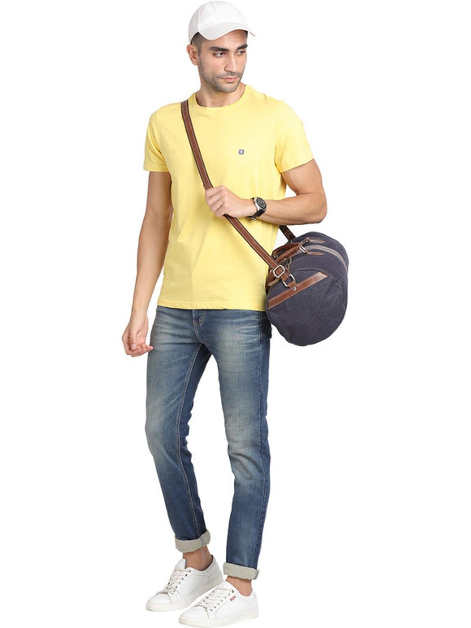Turtle Yellow Cotton Slim Fit T-Shirt