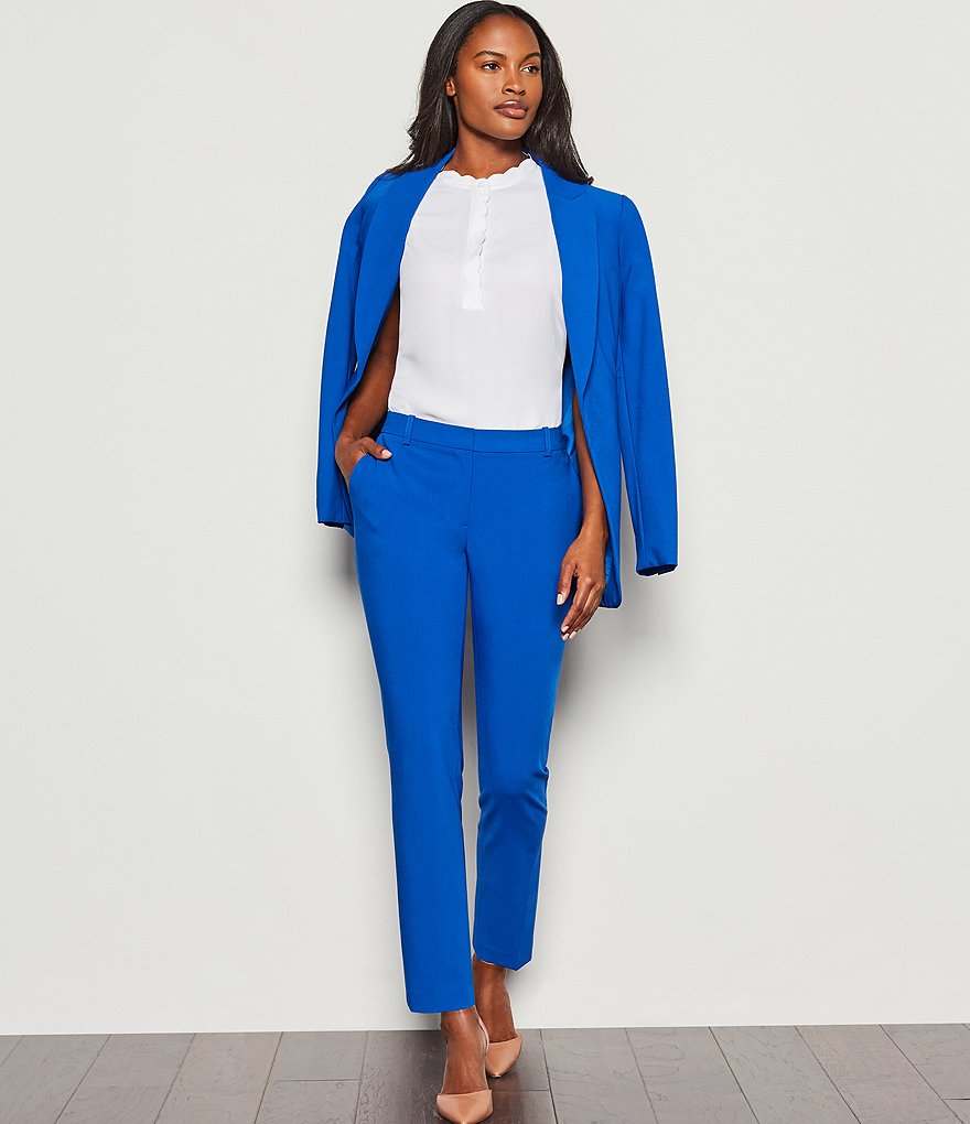 Calvin Klein Petite Size Lux Stretch Suiting Peak Lapel Open-Front Jacket