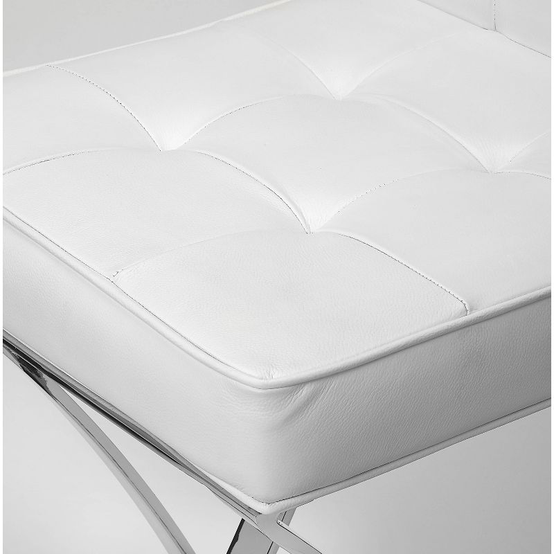 Darcy Chrome Plated Faux Leather Barstool White - Butler Specialty