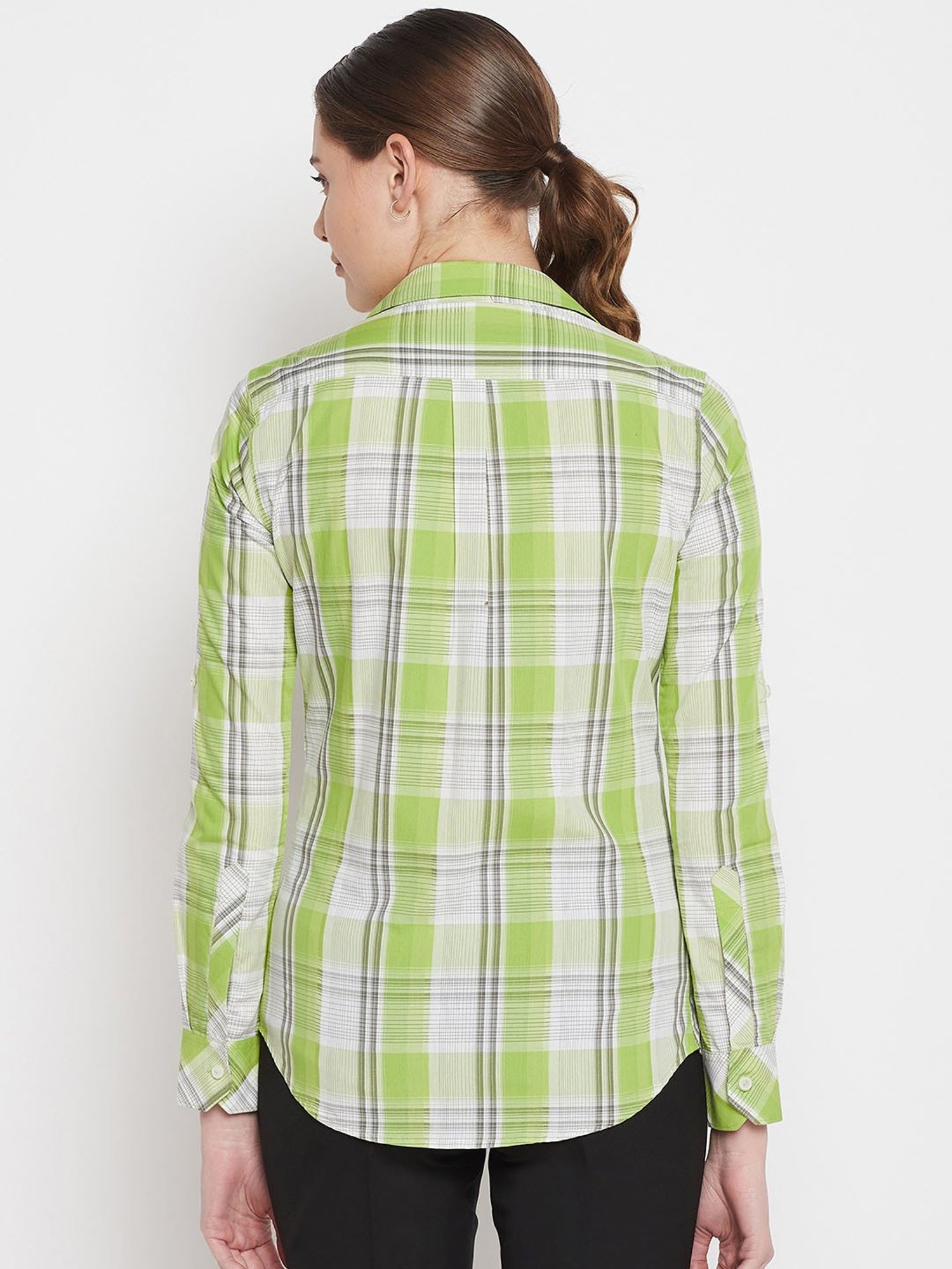 Crozo By Cantabil Green Check Shirt