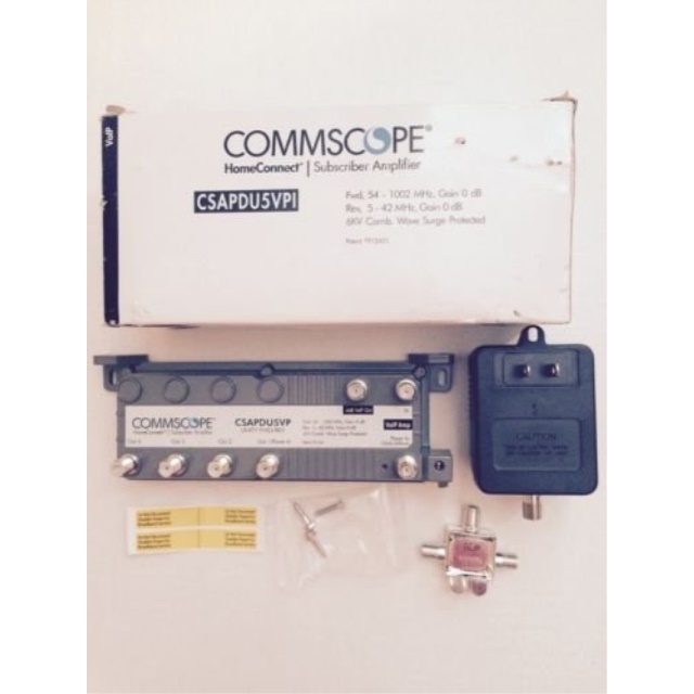 HomeConnect Commscope CSAPDU5VPI Passive VoIP 5 Way Amplifier with Power Inserter