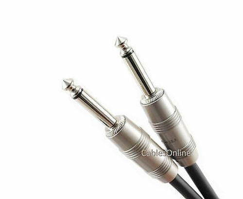 6ft Kirlin Dual 1/4" TS Mono Male Plug to 2-RCA Plug Male Black Audio Cable