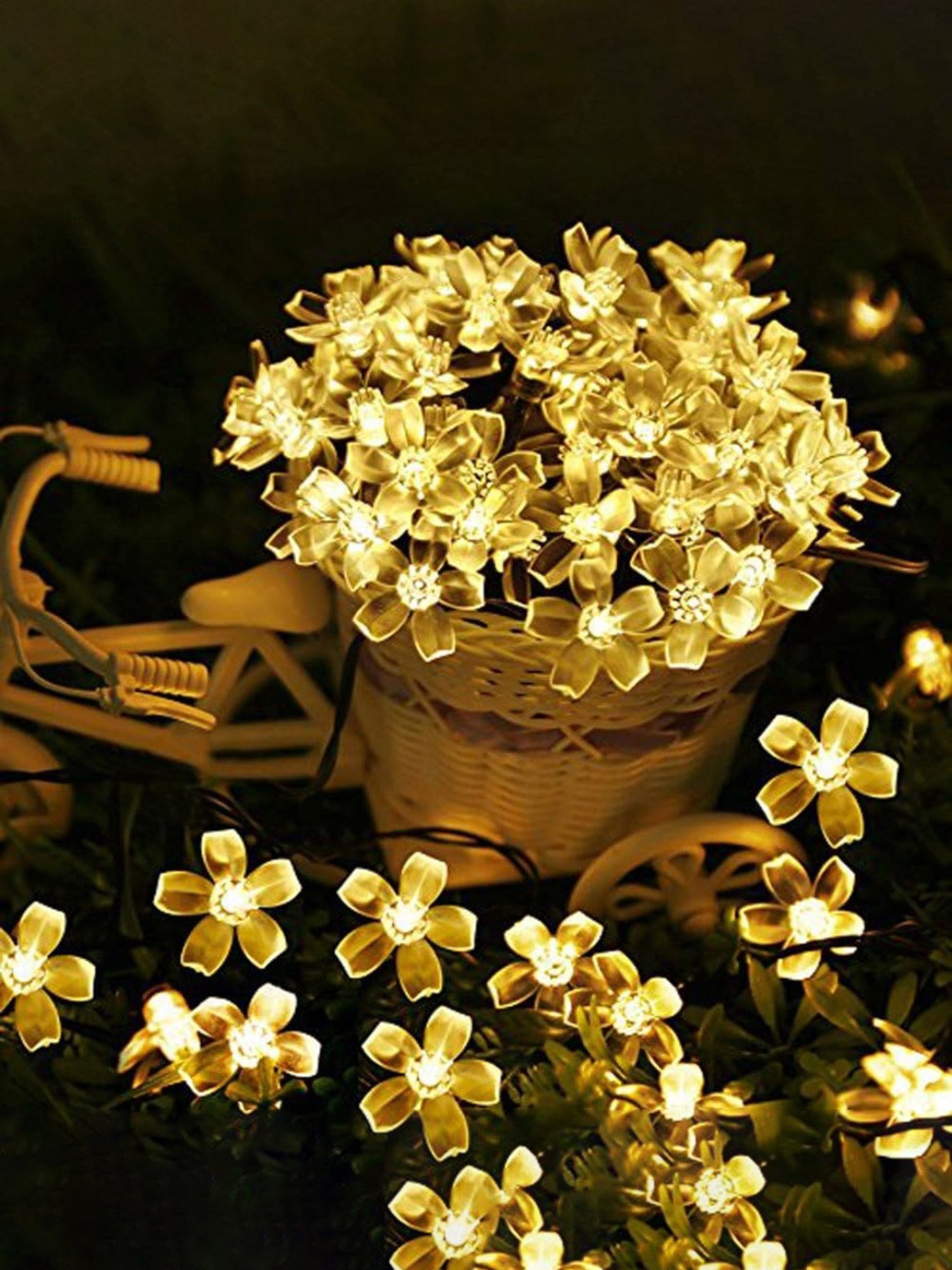 Xergy Silicone Flower LED String Fairy Lights Outdoor & Indoor for Home Decoration (Warm White)