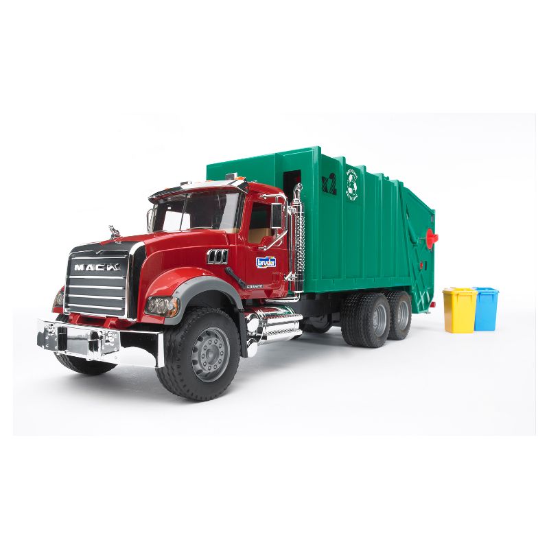 Bruder Toys MACK Granite Garbage Truck - 1/16 Scale Realistic, Functional Toy Garbage Collection Vehicle