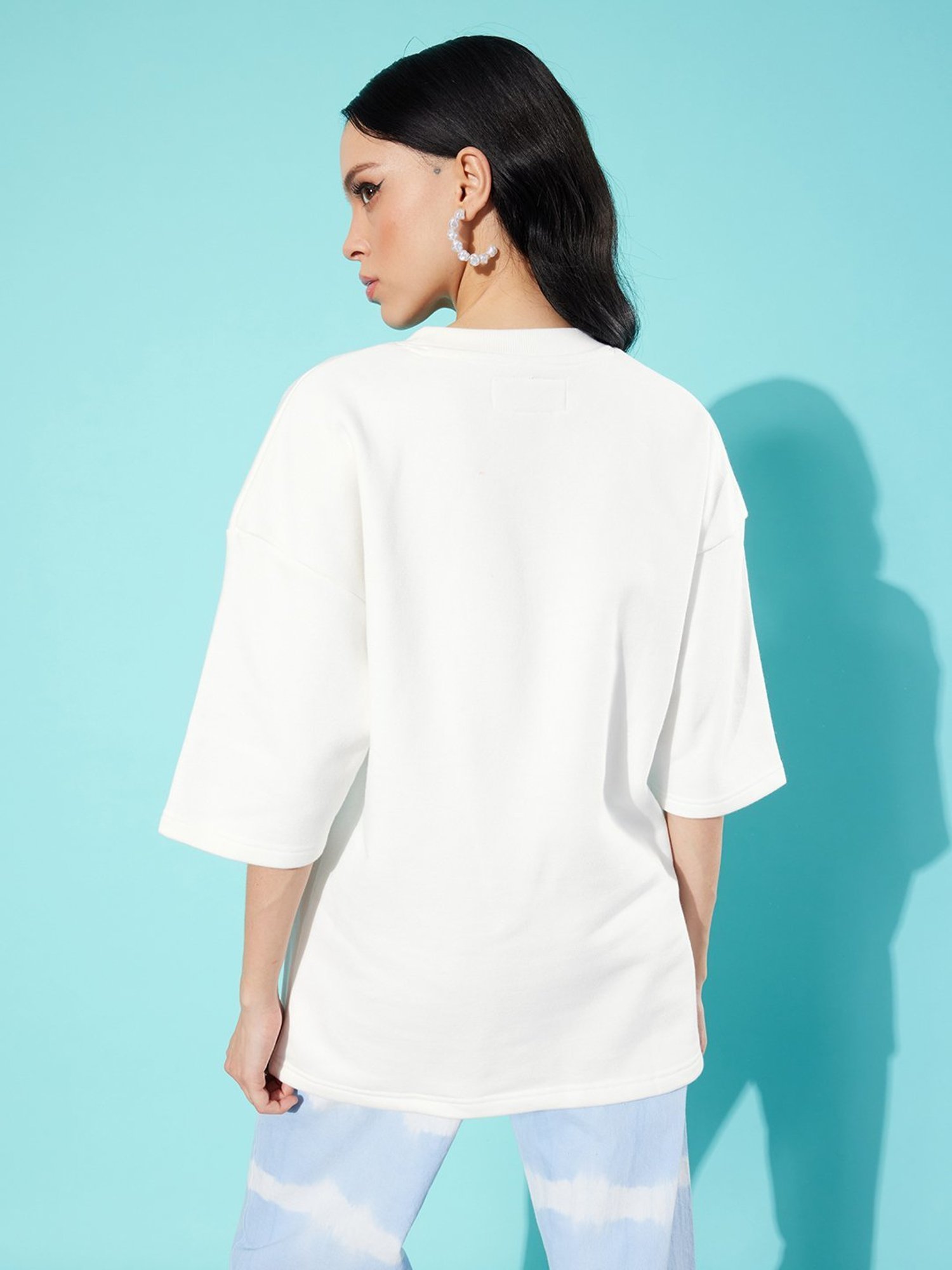 Difference of Opinion White Fleece Oversized Sweatshirt