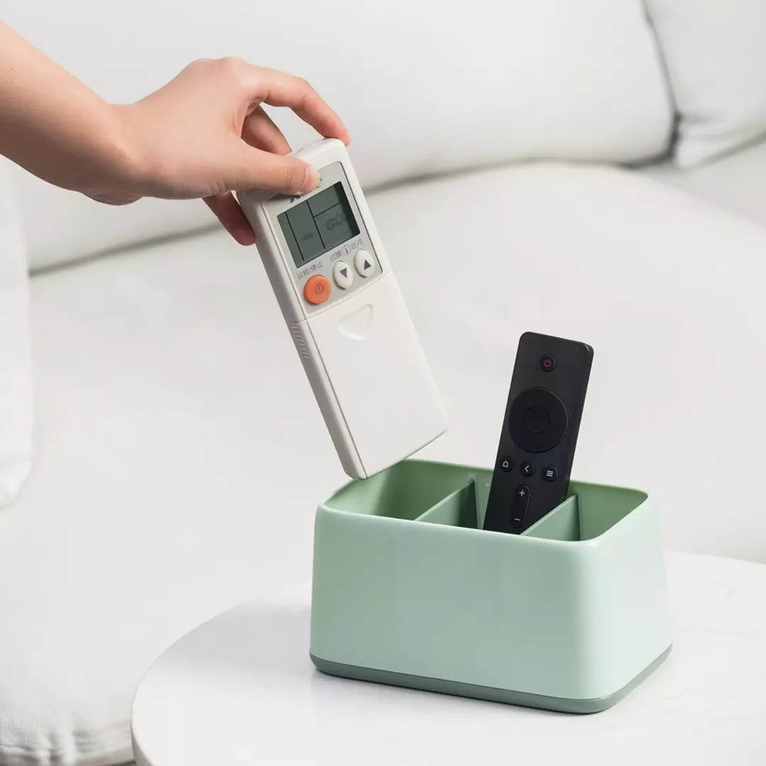 WuMing Two-Color Desktop Storage Box Closing Design Three-Point Grid Optimization ABS Lightweight Compact Storage Box From Youpin Dark Blue