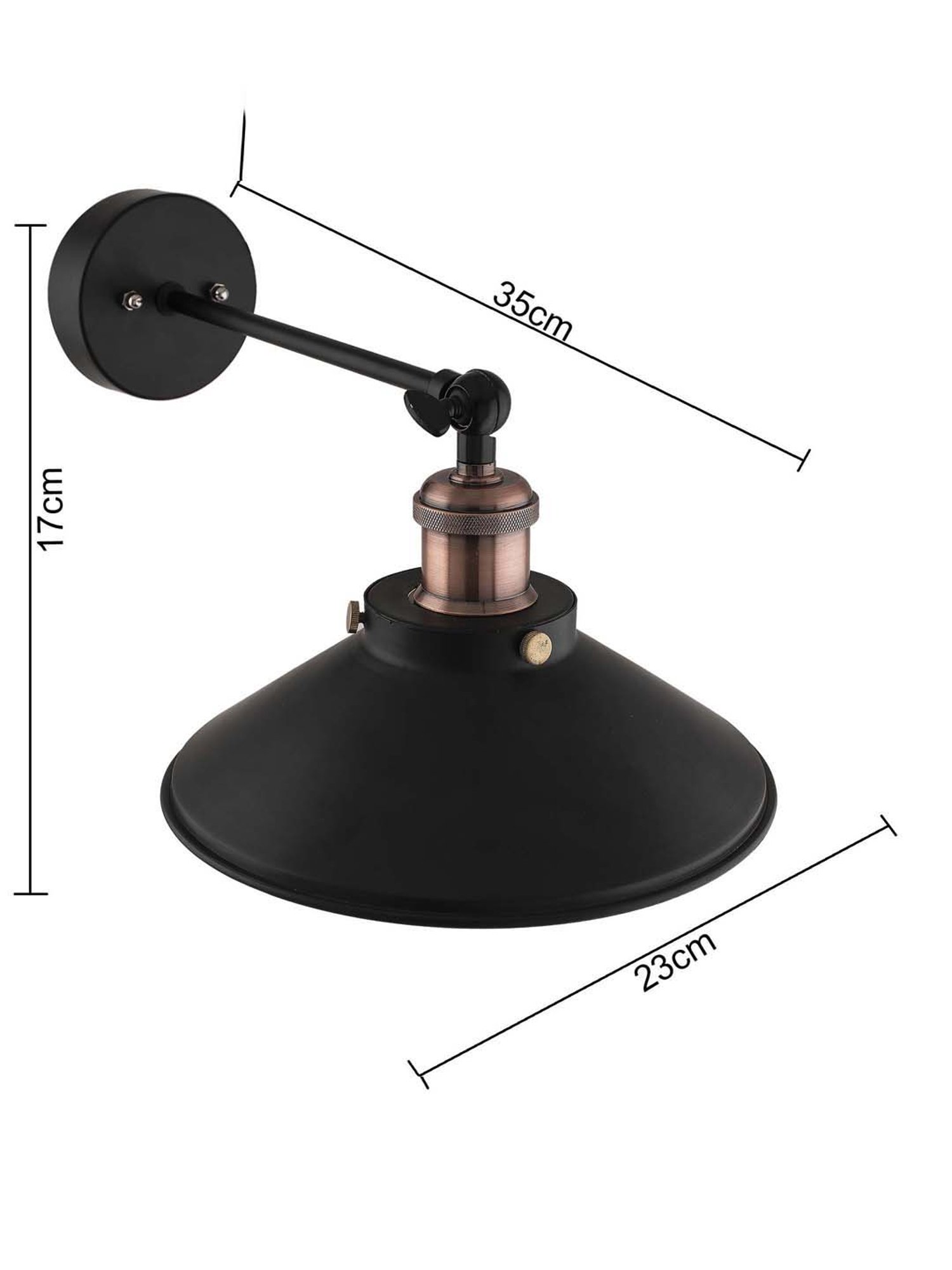 Homesake Black Edison Cone Shade Wall Lamp - Set of 1