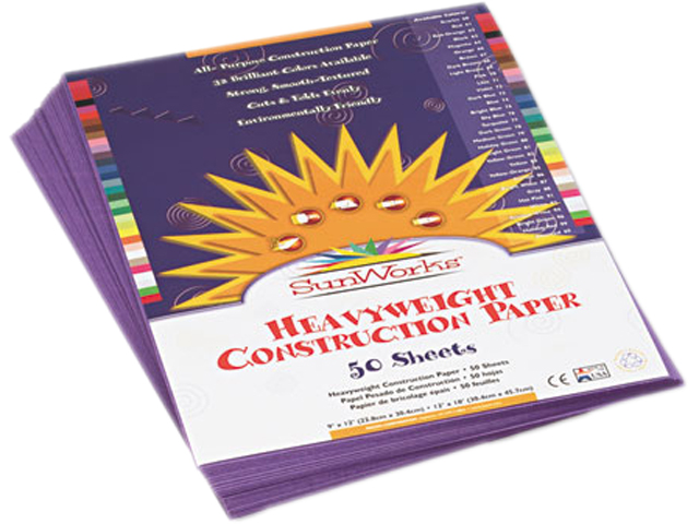 Construction Paper, 58 lbs., 9 x 12, Violet, 50 Sheets/Pack