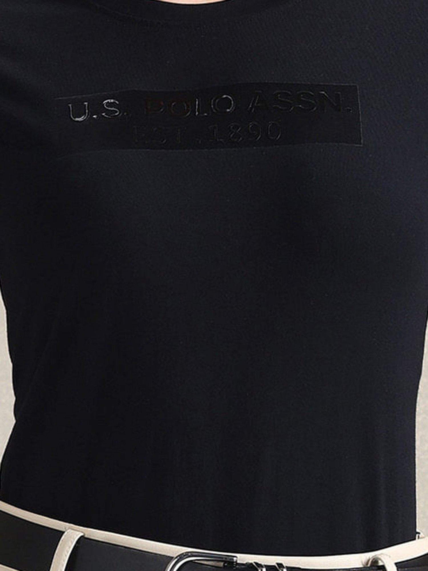 U.S. Polo Assn. Black Cotton Graphic Print T-Shirt