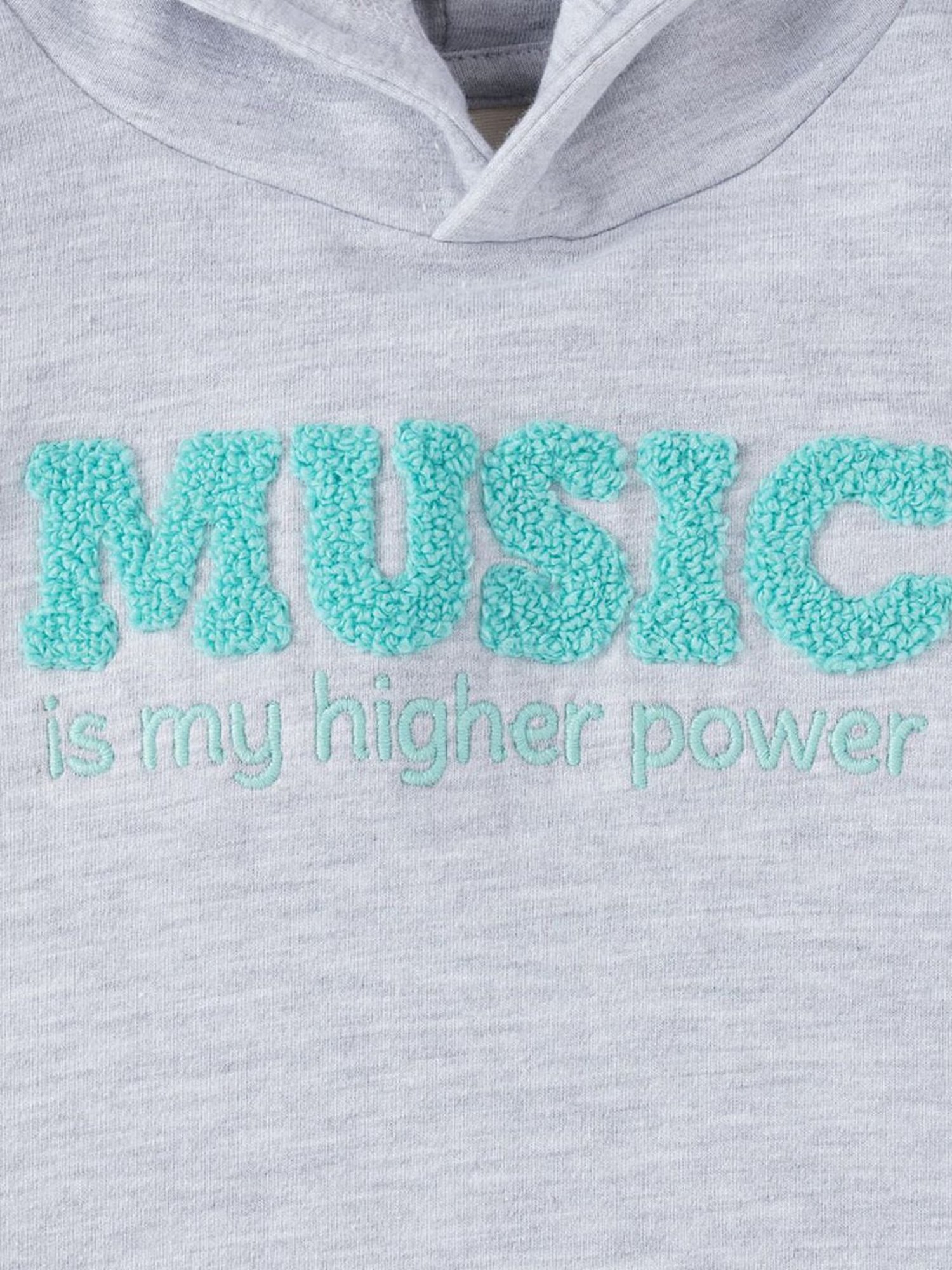 KIDS ONLY Blue Cotton Embroidered Full Sleeves Sweatshirt