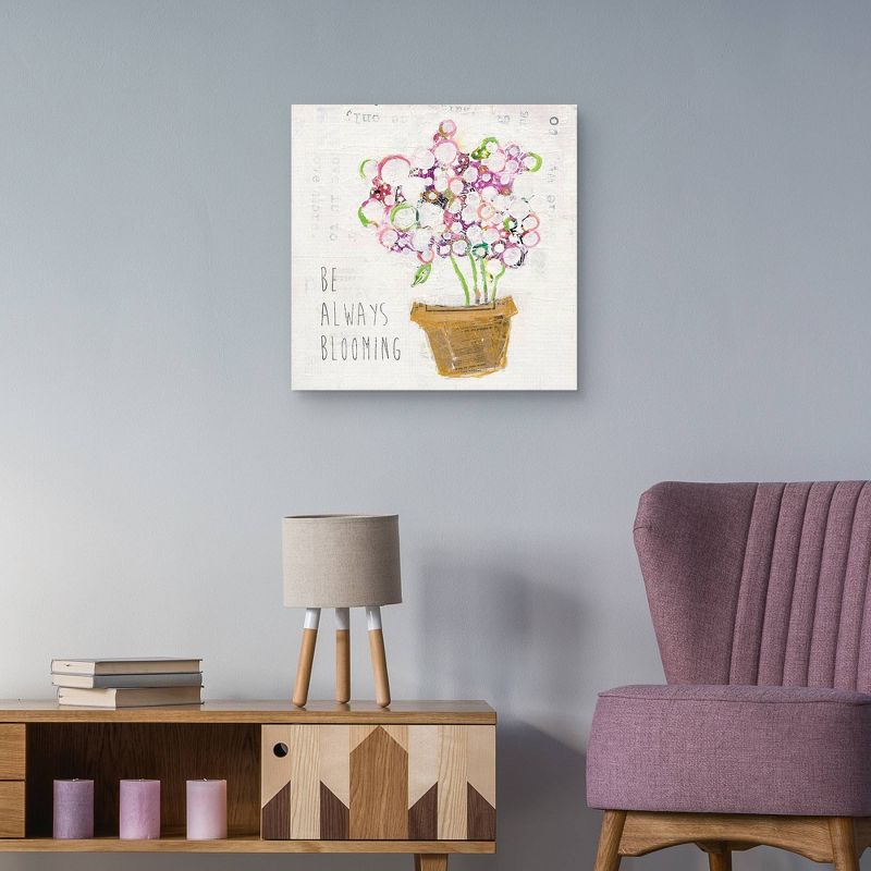 Be Always Blooming By Kellie Day Wrapped Unframed Canvas Art Print - Masterpiece Art Gallery