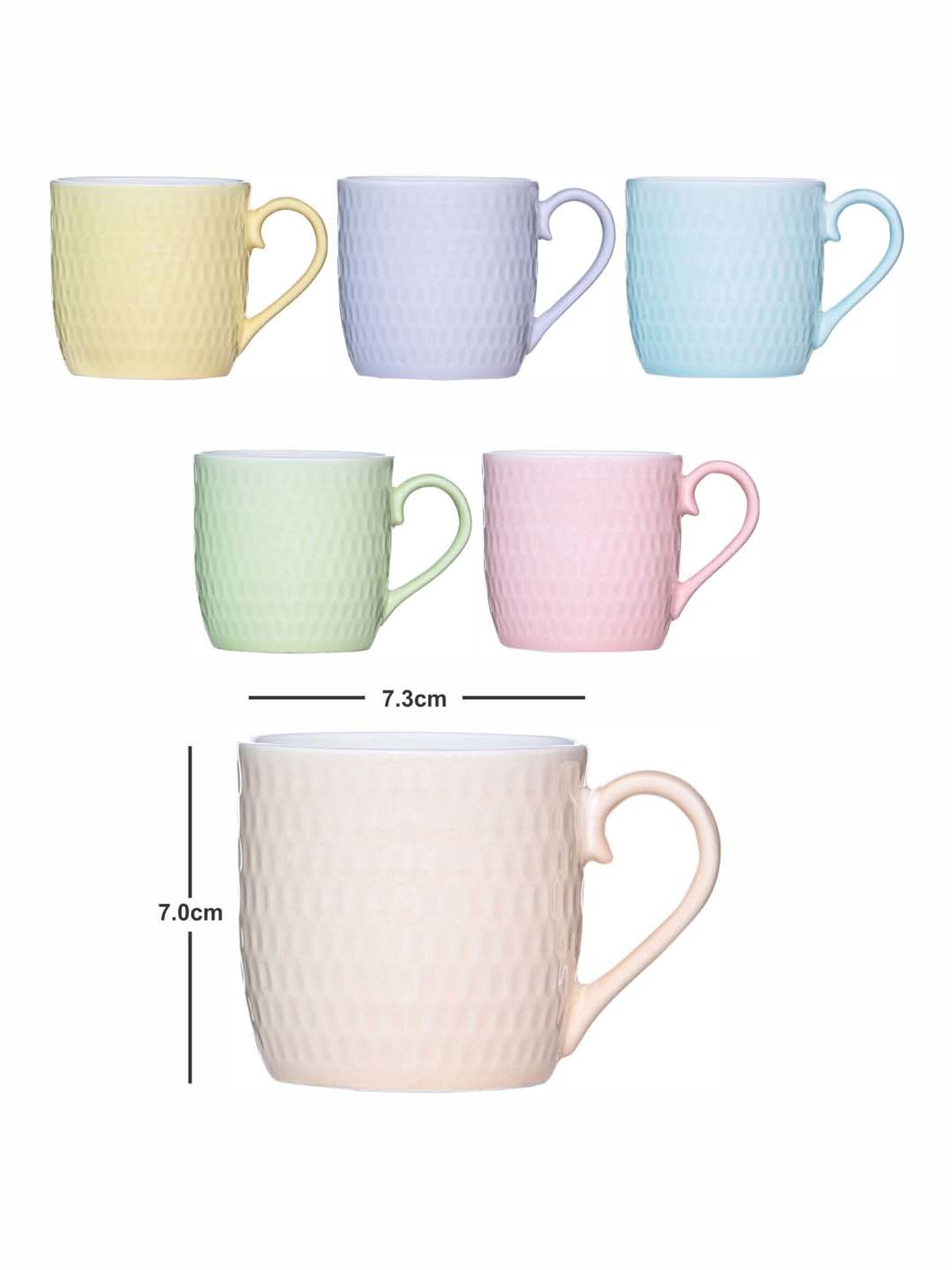 Femora Black Ceramic Coffee Mugs (0.36 L) - Set of 4