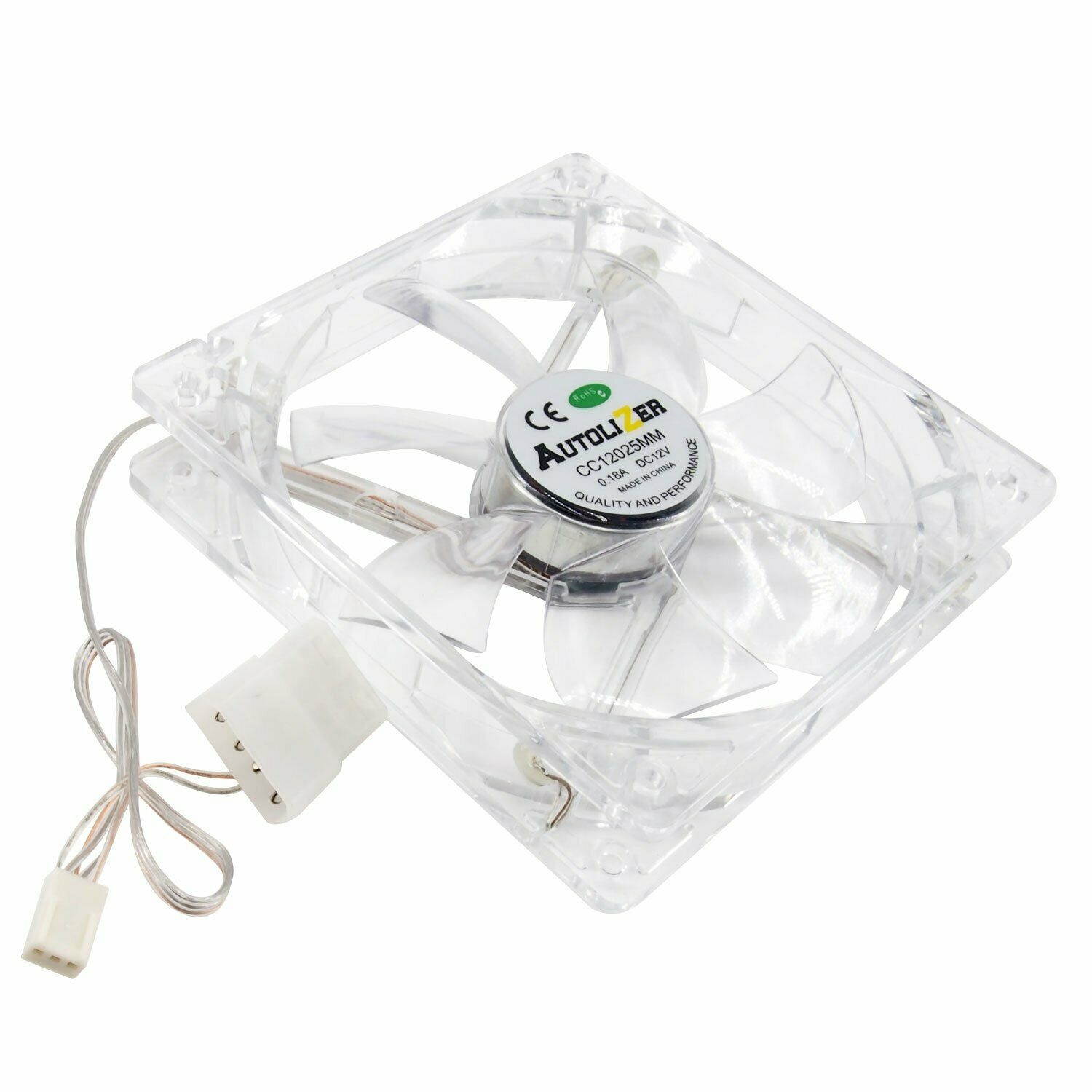 Lots 1/2/4 Quad 4 LED Lights Clear 80mm 120mm PC Computer Case Cooler Fan RGB