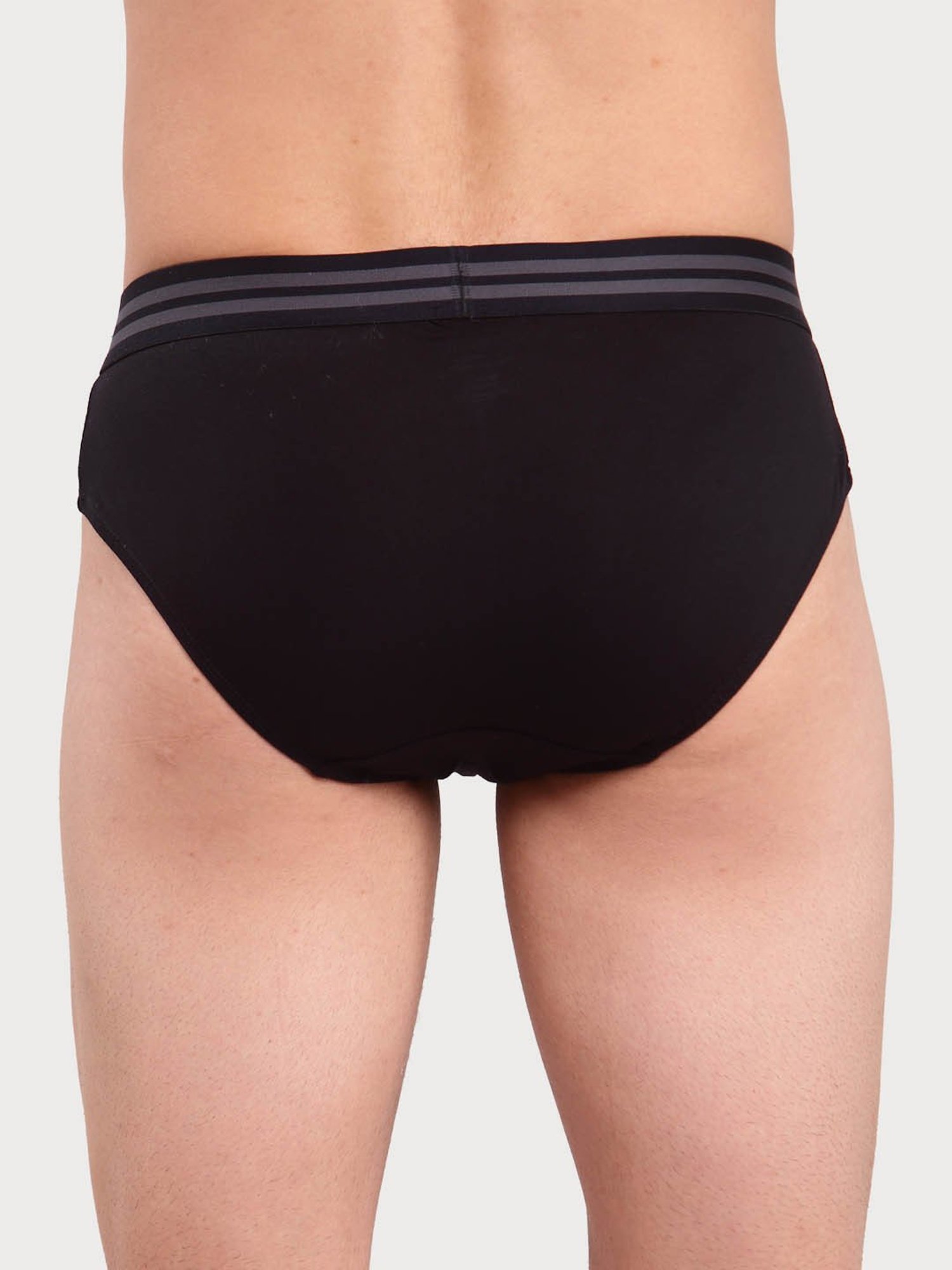 Zoiro Black & Dark Denim Cotton Regular Fit Briefs - Pack Of 2