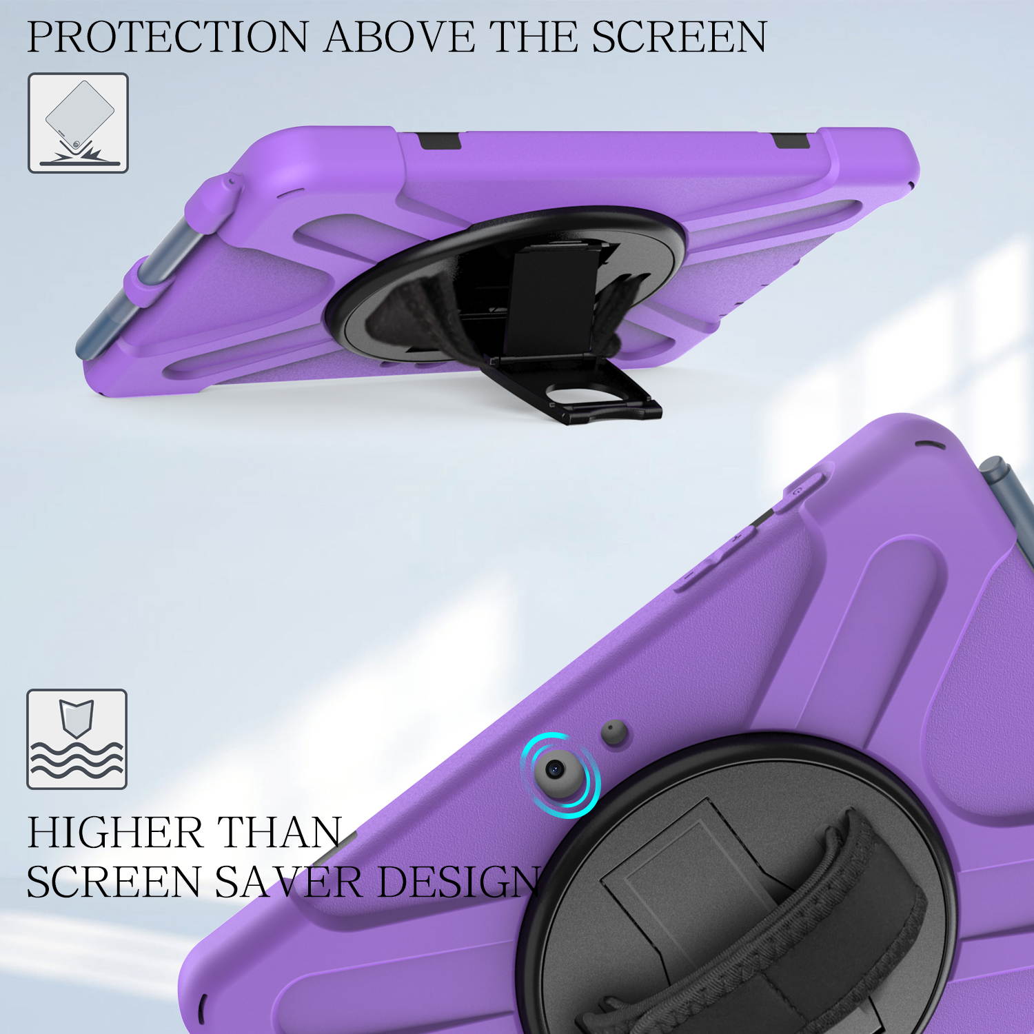 Case for Microsoft Surface Go 2 10.5 inch 2020 / Surface Go 10 inch 2018 with with Pen Holder, Hand Strap & Shoulder Strap Shockproof Protective Stand Cover