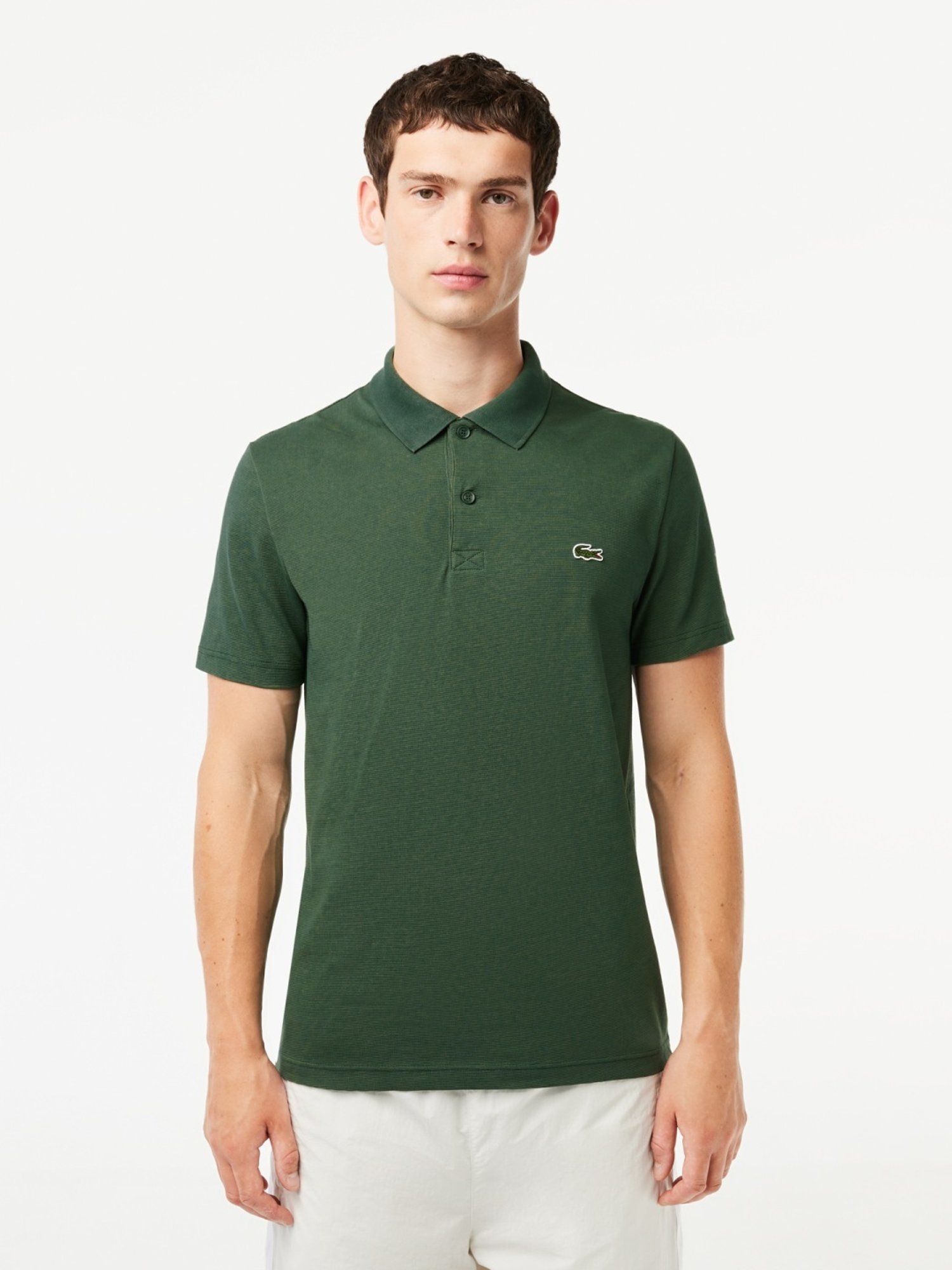 Lacoste Green Cotton Regular Fit Polo T-Shirt
