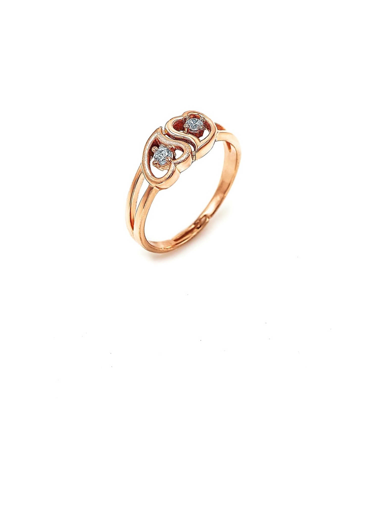 Silberry 92.5 Sterling Silver Rose Gold Soulmate Adjustable Ring