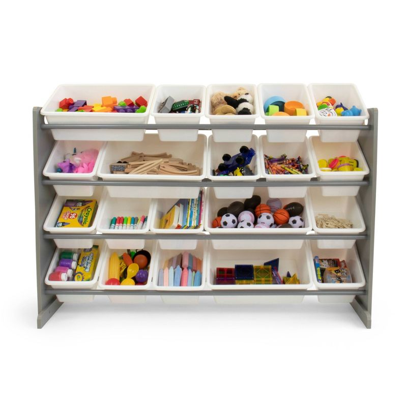 XL Toy Organizer with 20 Bins Inspire Collection Gray/White - Humble Crew