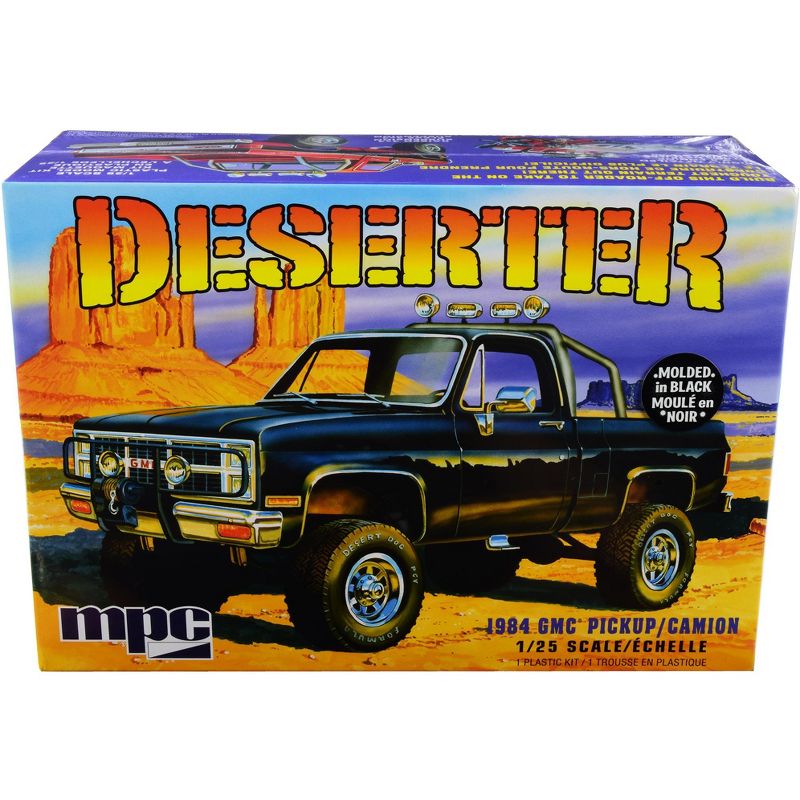 Skill 2 Model Kit 1984 GMC Pickup Truck (Molded in Black) "Deserter" 1/25 Scale Model by MPC