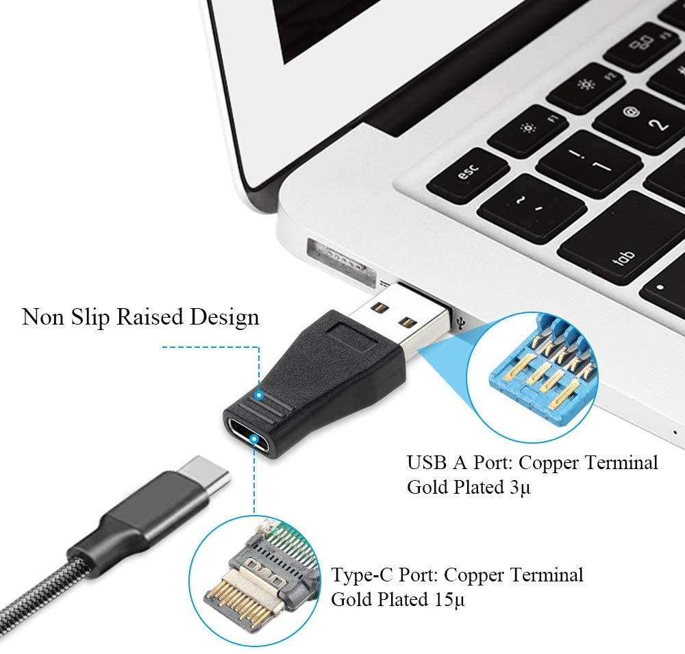 Onvian USB C to USB 3.0 Adapter, 2-Pack USB 3.1 Type C Female to USB 3.0 A Male Adapter Converter Support Data Sync and Charging