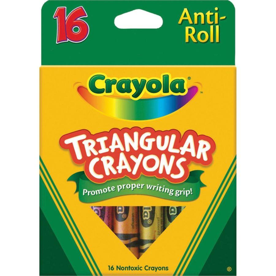 Triangular Crayons, Assorted, 16/Box