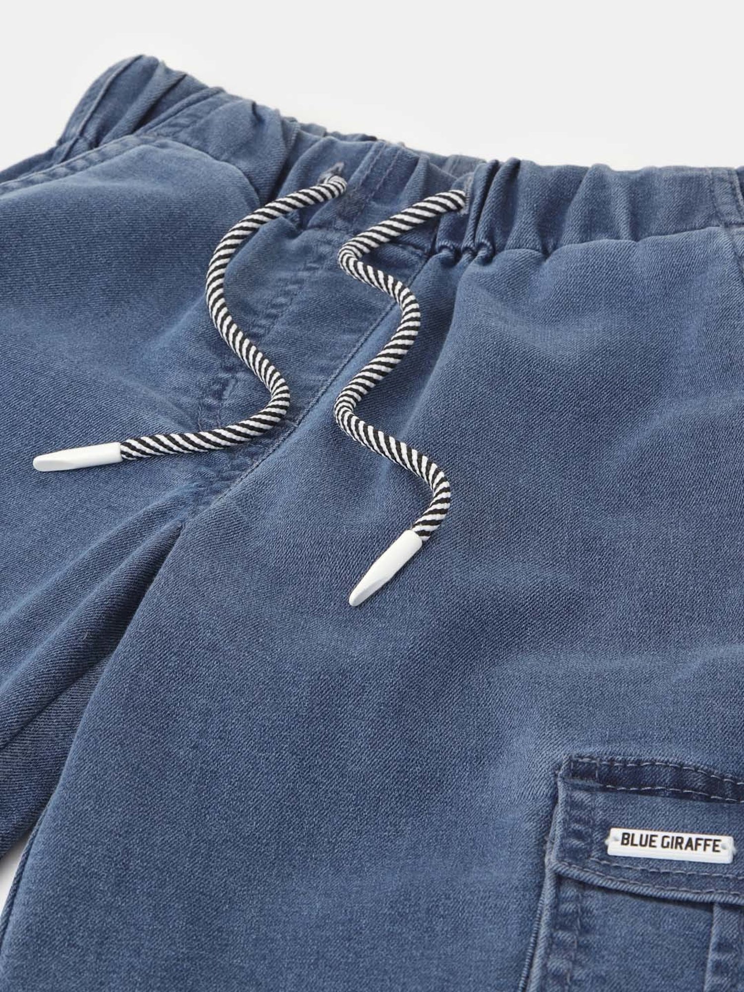 Blue Giraffe Girls Blue Cotton Washed Jeans