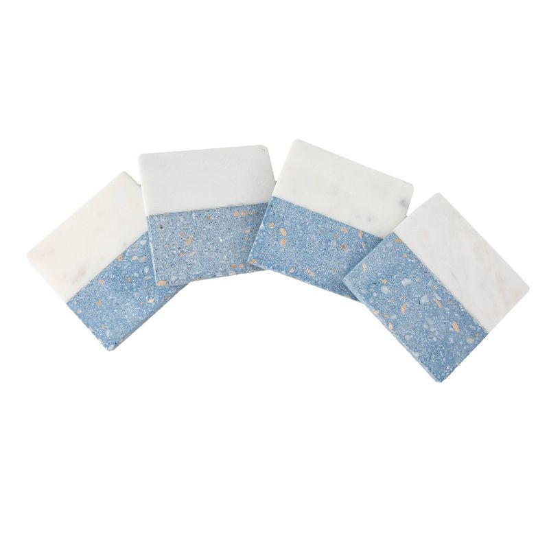 4pk Marble Square Terrazzo Coaster Set - Thirstystone