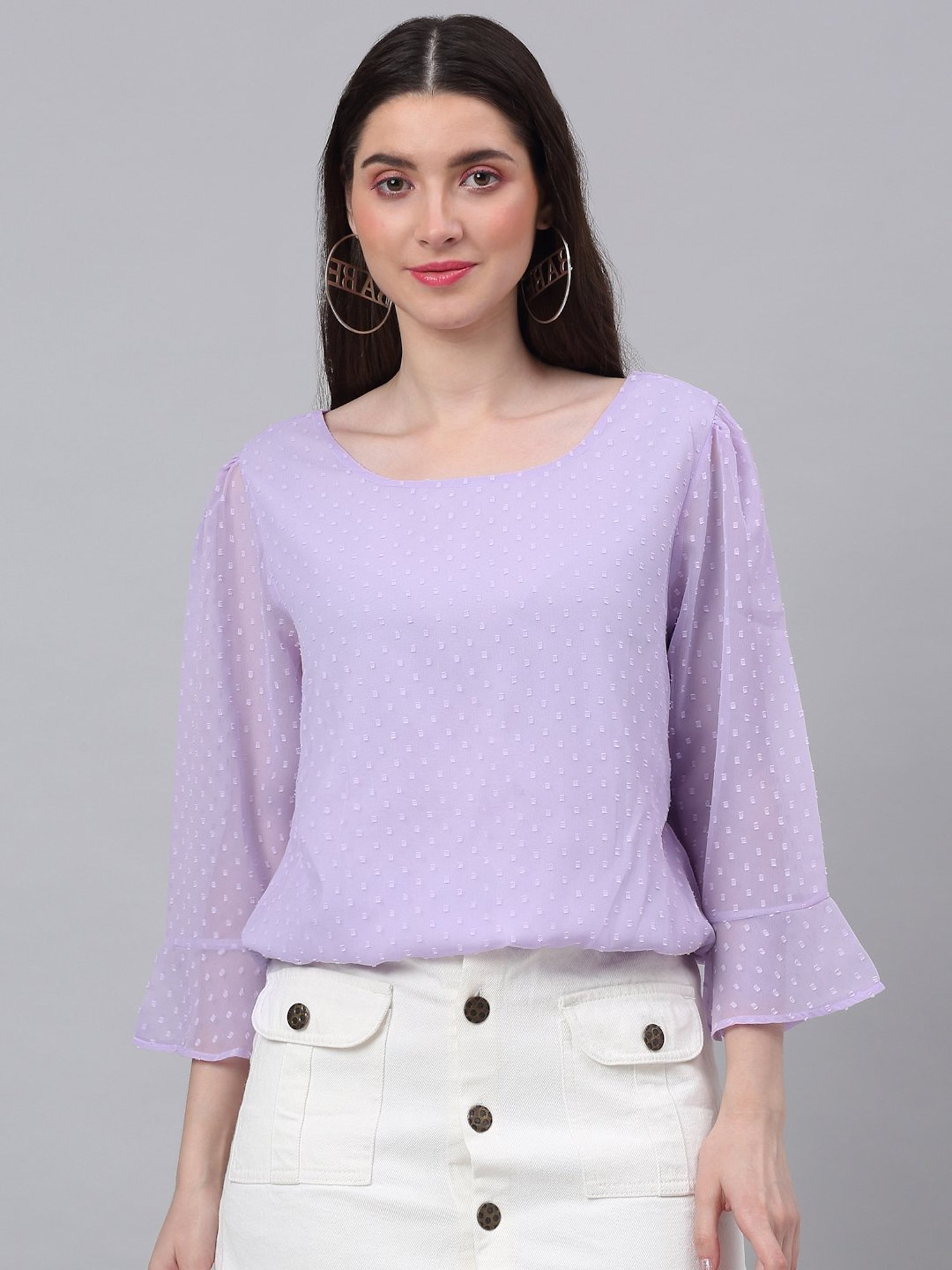 NEUDIS Lavender Textured Top