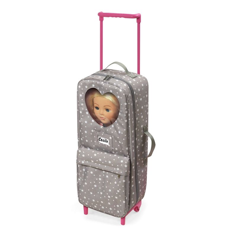 Travel and Tour Trolley Carrier with Bed for 18-in" Dolls - Gray/Stars