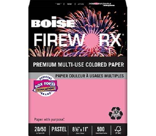 Boise Fireworx Color Copy/Laser Paper, 20 lb, Letter Size (8.5 x 11), Cherry Charge, 500 Sheets (MP2201-CHE)