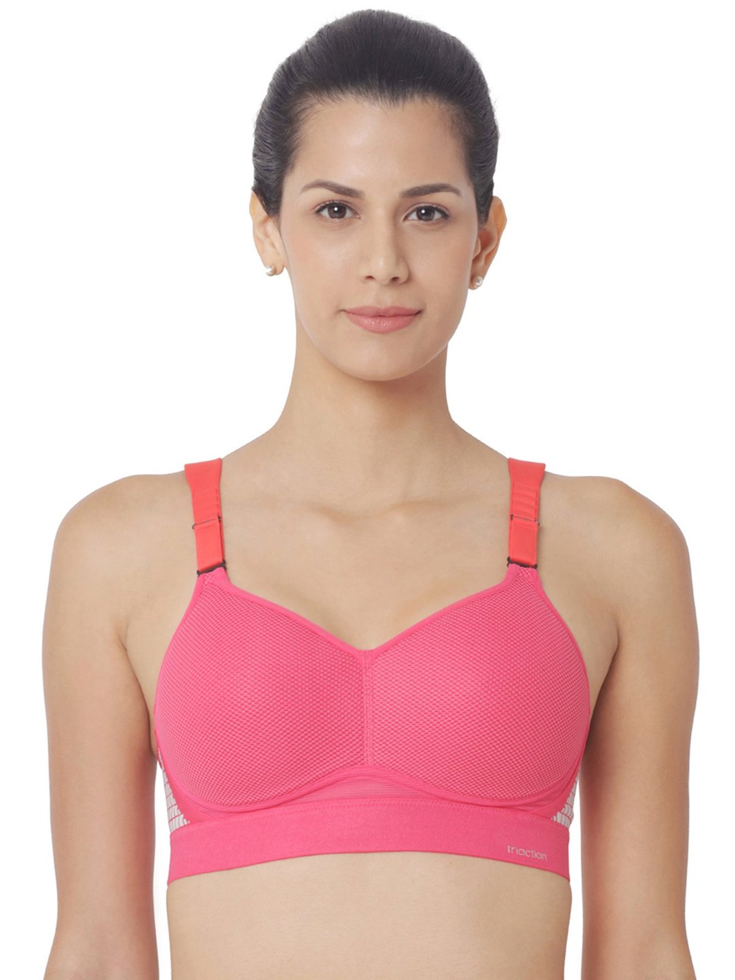 Triumph Pink Self Pattern Padded Sports Bra