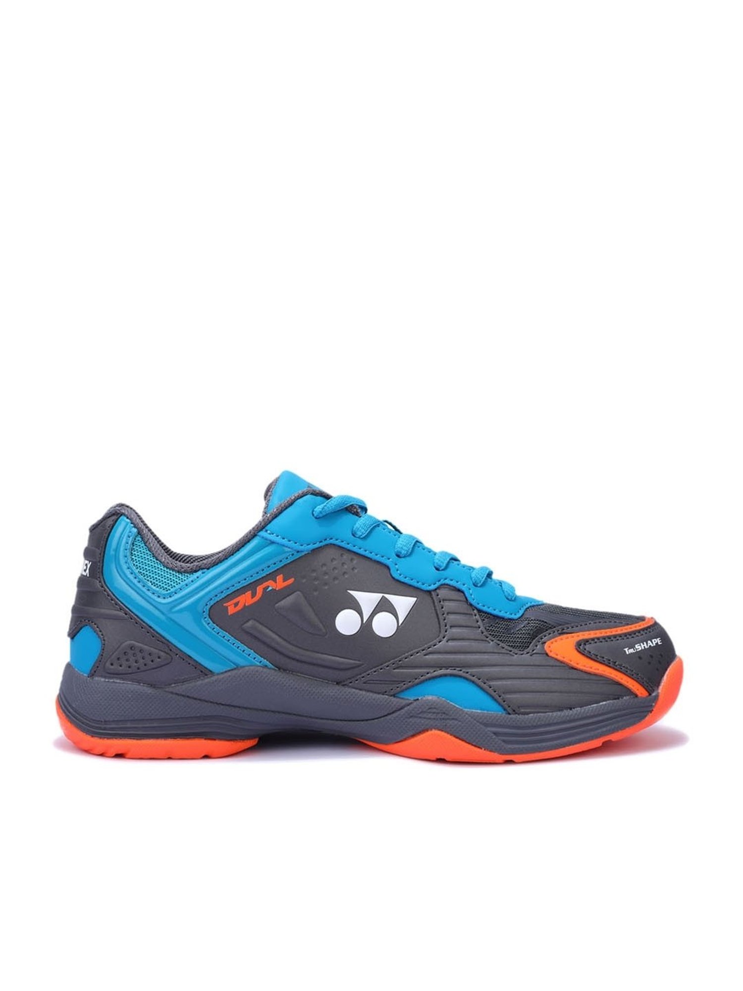 Yonex Badminton Shoe DUAL BLACK AQUA BLUE WARM RED NON MARKING TRU CUSHION